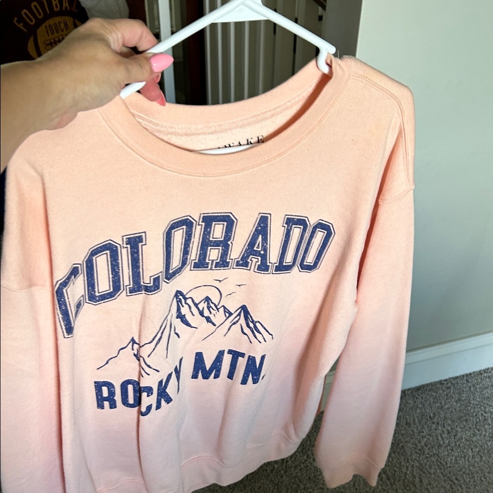 Awake Light Peach Colorado Mountain Sweater